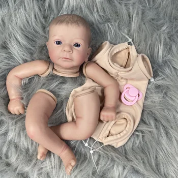 19Inch боядисани прероден кукла комплект Felicia с гравирано име и плат тяло несглобени DIY кукла части играчка