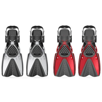 2 чифт водолазни ботуши силиконови водни плувни плавници обувки плавници консумативи за гмуркане с шнорхел ML/XL сиво-черно & червено