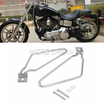 2pcs мотоциклет седло чанти скоби притежател комплект за Harley Sportster Dyna 883 желязо XL883N FXDF дисаги подкрепа монтаж