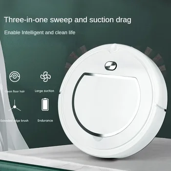 3 in1sweeping Robot USB зареждане Безжична прахосмукачка Засмукване и плъзгане Интегрирана машина Интелигентен робот за почистване за дома