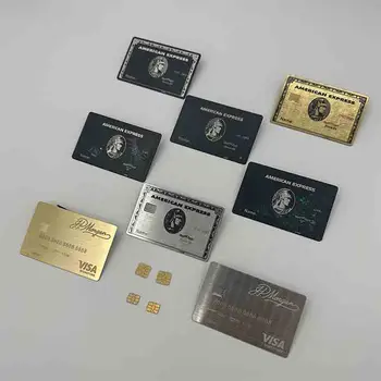 4428 Персонализирана лазерно изрязана усъвършенствана персонализирана магнитна лента Член банка черна метална кредитна карта