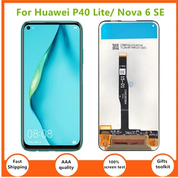 6.4 инча за Huawei P40 Lite LCD JNY-L21A дисплей сензорен панел екран дигитайзер събрание ремонт части за Nova 6 SE LCD замени