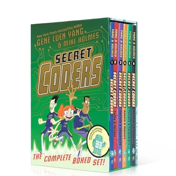 6 Книги/Комплект Тайни кодери Начално училище Научни изчисления Деца Деца Английски Комикс Строй Книга