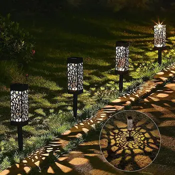  6pcs слънчева захранва LED градински светлини слънчева пътека светлини открит Хелоуин Коледа декоративни пейзаж осветление за вътрешен двор