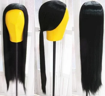 80cm оформена династия Цин мъже коса династия Цин коса косплей черна древна китайска коса дълга права коса