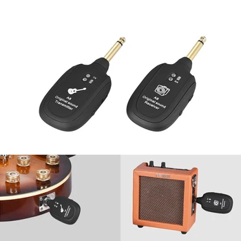 A8 UHF безжичен китарен предавател приемник 730mhz 50M обхват за електрически китари бас цигулка