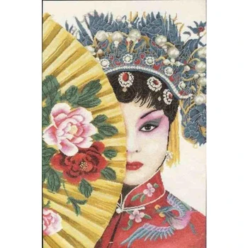 Amishop Gold Collection Counted Cross Stitch Kit Beauty Of Asia Opera Drama Woman Lady Girl