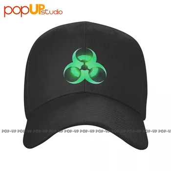 Biohazard Символ за токсични отпадъци Зелено хладно предупреждение за опасност Радиоактивно лого Peaked Caps бейзболна шапка