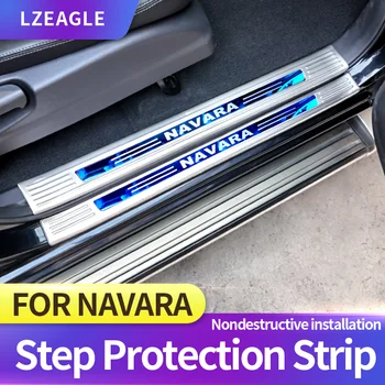 Car Door Sill Scuff Plate Steps Защита от неръждаема стомана за Nissan Navara Добре дошли педал праг Авто аксесоари