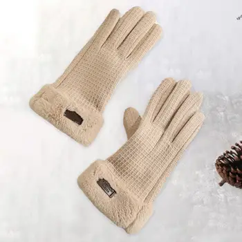 Full Finger ръкавици зимни топли ръкавици с руно подплата ветроупорен термо сензорен екран за жени стилен функционални аксесоари