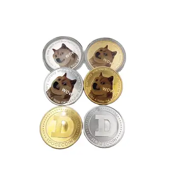 Funny Dogecoin Rich Very Currency Wow Much Commemorative Coins Collection Souvenir Home Decoration Crafts Desktop Ornaments