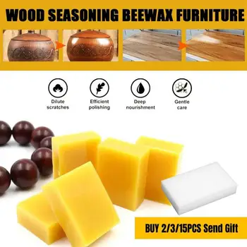 Honey Wax Bee Козметична поддръжка 100% органични естествени чисти пчелен восък Защита на дървени мебели Домакински аксесоари 30 * 40 * 14mm