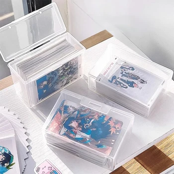 INS прозрачна пластмасова кутия за съхранение 3 инчови фотокарти малка кутия за съхранение на карти Кутия за подреждане на кутии за класификация