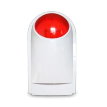 J008 110DB Вътрешен външен безжичен мигащ сирен Strobe Light Sensor за домашна гаржа Алармена система за сигурност EU Plug Лесен за използване