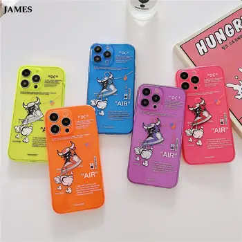 JAMES маратонки спортни обувки Ins флуоресцентен мек калъф за телефон за iPhone 7 8 11 12 13 14 Pro Max X XS XR Plus Air Shoelace Cover