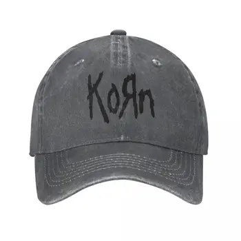 Korn Logo Бейзболна шапка Ретро Distressed Измити рок музика Шапки за мъже Жени Дейности на открито Шапки