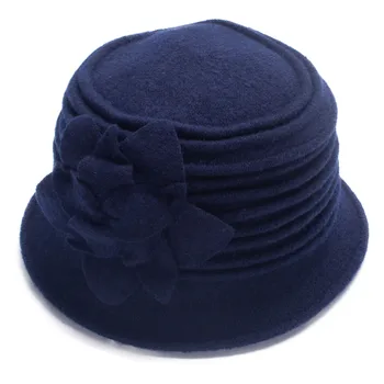 Lawliet Womens 1920s Look 100% вълна барета Beanie Cloche кофа зимна шапка A543