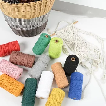 Macrame кабел 3mm 10meters 100% памук Macrame въже памучна нишка за Macrame материали DIY занаяти плетене декоративни проекти