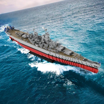 MOC-31764 Lowa-Class Battleship USS Missouri America Navy Warship Bricks Battle Ship Model Building Block Детски подарък за рожден ден