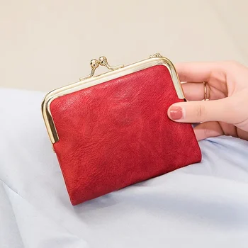 New Fashion Trend Net Red Всичко с плътен цвят къса чанта жена ретро многофункционален клип чантата мини пъти