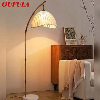 OUFULA Скандинавска подова лампа Модерна семейна стая Спалня Домашен престой Творчество LED декоративна стояща светлина