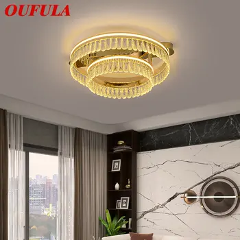 OUFULA Скандинавски кристални таванни лампи LED модерна светлина луксозен творчески реколта тела за дома хол спалня декор