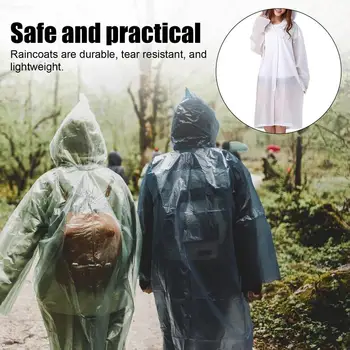 Rain Poncho Fashion Raincoat Portable Clear Ponchos Adult With Hood Outdoor Travel Rain Coats For Campings Пешеходен туризъм Travel