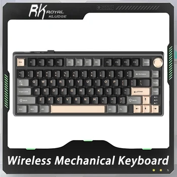 RK R75 Механична клавиатура Многофункционално копче Три режима Hot Swap Gaming Метална клавиатура уплътнение RGB Pc геймър аксесоари Mac