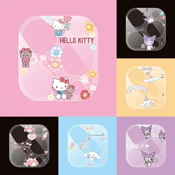 Sanrio аниме сладък Hello Kitty прозрачна камера обектив закалено стъкло за iPhone 14 13 12 Pro Max 11 екран протектор камера филм