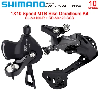 SHIMANO Deore 1X10 Speed Derailleurs Kit за MTB Bike 10S Shifter SL-M4100 RD-M4120-SGS Заден дерайльор Groupset Оригинални части
