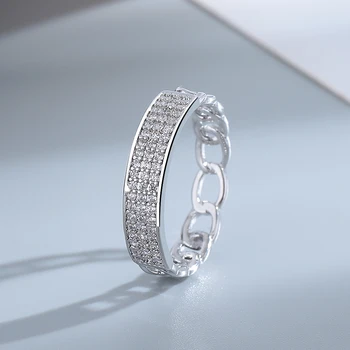 Shinging циркон скъпоценен камък пръстен 925 стерлинги сребърни пръстени жени обрат пръст пръстен прост сребърен ръка бижута за жена
