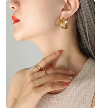 U-образни обеци обръч кръгла капка за уши за жени метални висулка дами 2023 подарък модни бижута