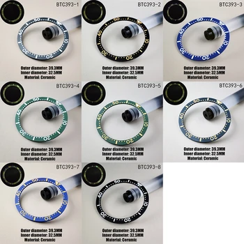 Watch Collar Bezel Insert Измерване 39.3mm * 32.5mm Watch Insert Ring Luminous Watch Accessories Flat High Quality Ceramic