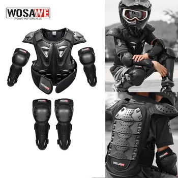 WOSAWE мотоциклет защитна екипировка състезателни грижи броня детски броня костюм за защита на деца спортен коляно и лакът