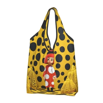 Yayoi Kusama Polka Grocery Tote пазарска чанта жени Kawaii тиква рамо купувач чанта голям капацитет чанта