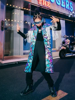 ZZL Градски танц момиче костюм деца K-pop хип-хоп екипировки модния подиум изпълнение облекло модел мода деца джаз танц костюм