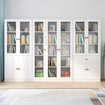 бял модерен книга библиотека подаване килер промишлени bookshelf съхранение минималистичен с врати Boekenrek Nordic мебели XY50BC
