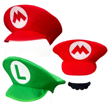 Възрастни Game Super Luigi Bors косплей шапки смешно червено зелена шапка за деца