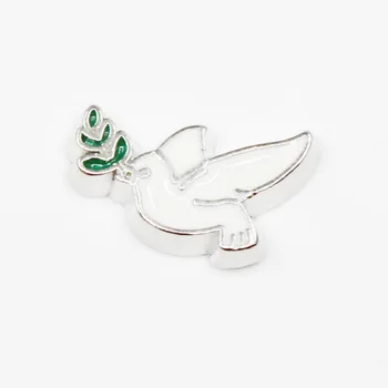 Горещи продажба 10pcs гълъб мир гълъб плаващи талисмани живо стъкло памет медальони огърлица DIY бижута аксесоар