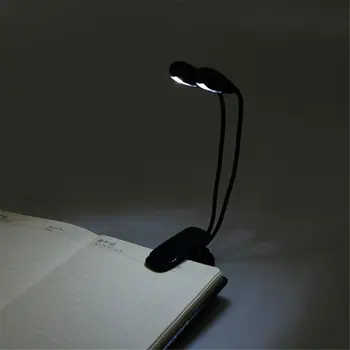  гъвкави 2 двойни ръце клип на 4 LED светлина лампа за книга четене таблетка лампа