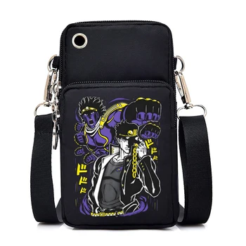 Дамски пратеник чанта малка чанта Crossbody рамо портфейл за телефон монета чанта Jojo на странно приключение аниме малки чанти