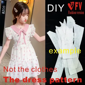 Детско облекло шифон рокля рязане структура диаграма 1: 1 физическа хартия проба CLQ18