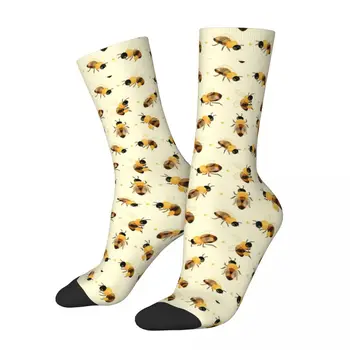 Есен Зима Луд дизайн Мъжки женски чорапи за пчели Дишащи футболни чорапи