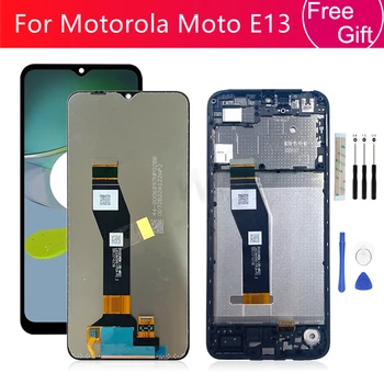За Motorola Moto E13 LCD дисплей сензорен екран дигитайзер събрание с рамка за Moto E13 LCD екран резервни части за ремонт