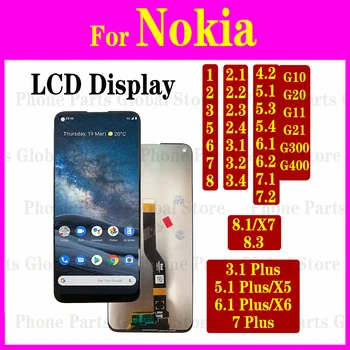 За Nokia 7 Plus 5 5.1 5.4 8 8.1 8.3 2.3 LCD 1 2.2 3.2 4.2 6.1 Дисплей 6 2018 Екран G10 G21 G11 G300 Touch дигитайзер събрание