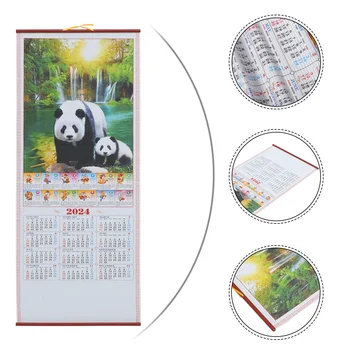 Календар Месечен стенен висящ календар Китайски стил висящ календар Годината на дракона висящ календар декорация