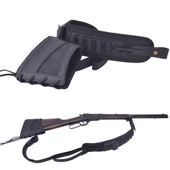 Класически комплект кожена пушка приклад притежател откат подложка с пистолет каишка сапани за .308 410GA .30/30 .357 .22LR 12GA 16GA 20GA