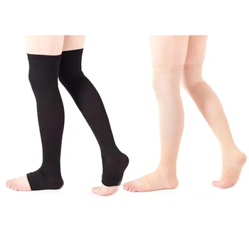 Компресионни чорапи Бедрото Високо налягане Отворени пръсти Разширени чорапи Мъже Жени