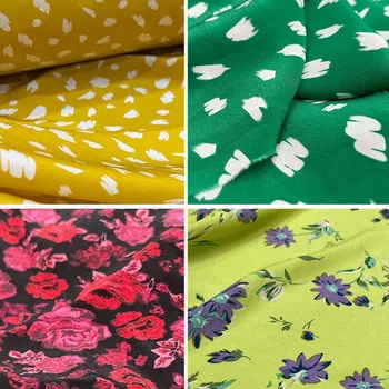 Марка моден дизайн полиестер сатен плат отпечатани естествен чист памук Poplin тъкани плат за рокля DIY шиене от метър