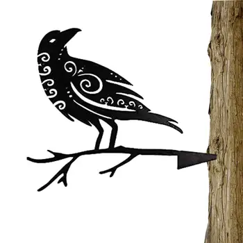 Метална птица на клон на дърво Железен орнамент Птици Силует Вътрешен външен декор Устойчив на атмосферни влияния двор Птици Статуи